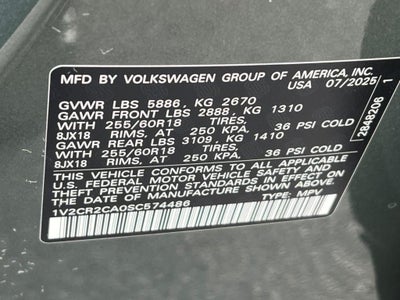 2025 Volkswagen Atlas 2.0T Peak Edition