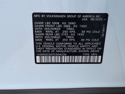 2026 Volkswagen Atlas 2.0T SE w/Technology