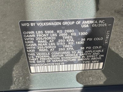 2026 Volkswagen Atlas 2.0T SE w/Technology