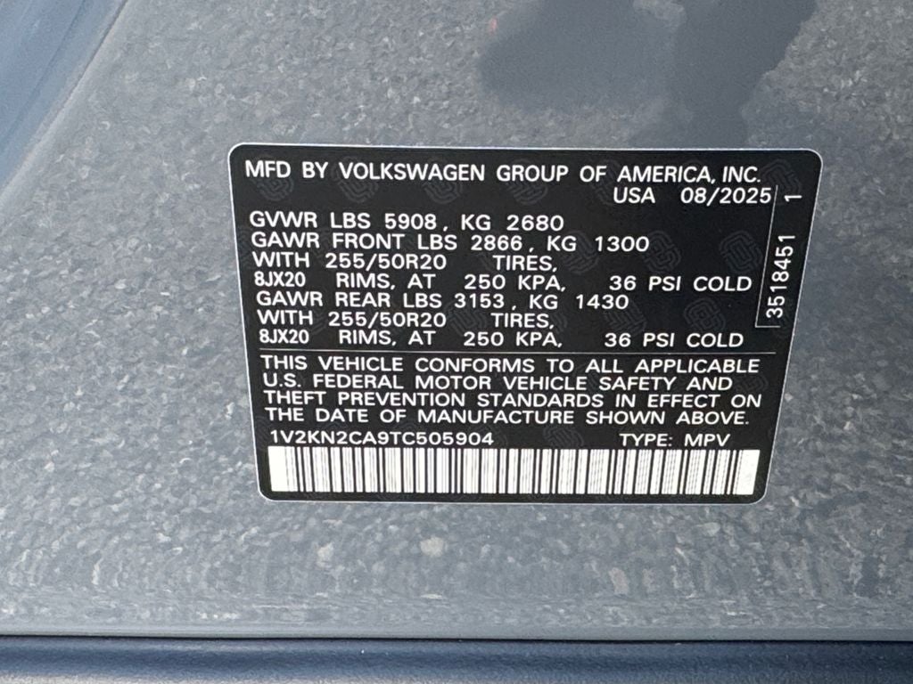 2026 Volkswagen Atlas 2.0T SE w/Technology