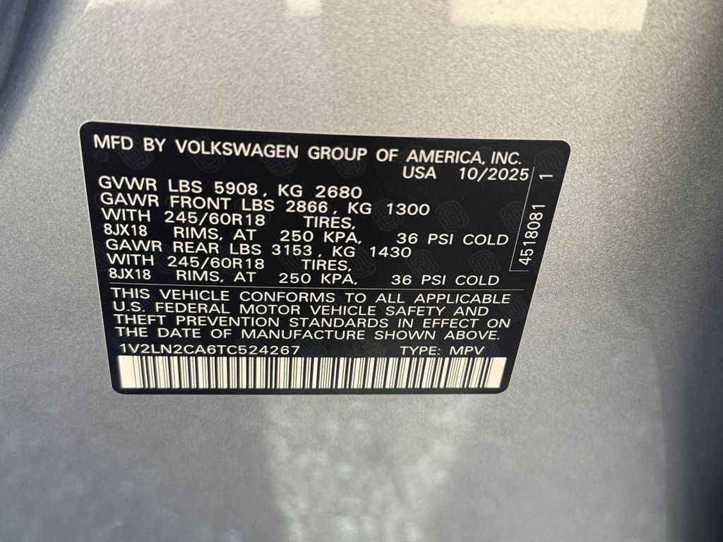 2026 Volkswagen Atlas 2.0T SE